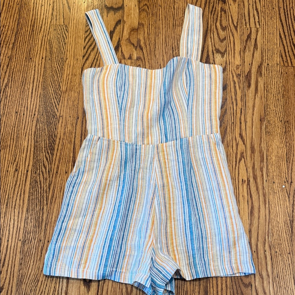 Reformation Linen striped romper- size 8